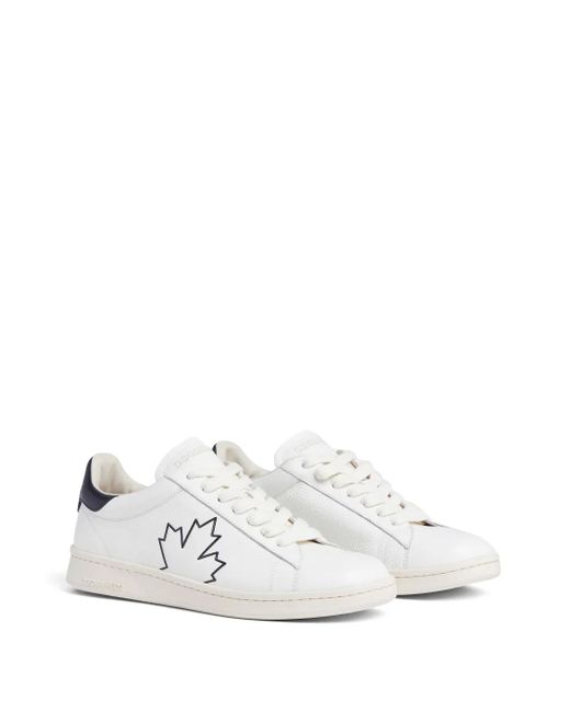 DSquared² White Maple Leaf-Detail Sneakers for men