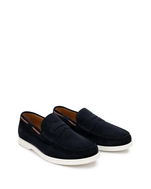 Kiton Black Suede-Finish Leather Loafers for men