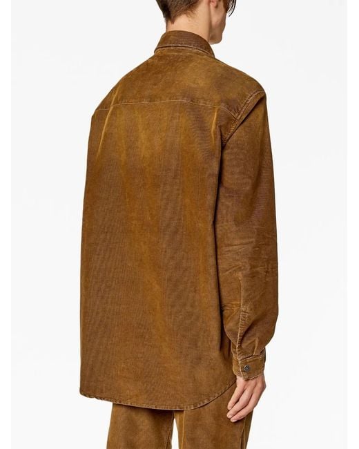 DIESEL Brown D-Simply-Over Corduroy Shirt for men