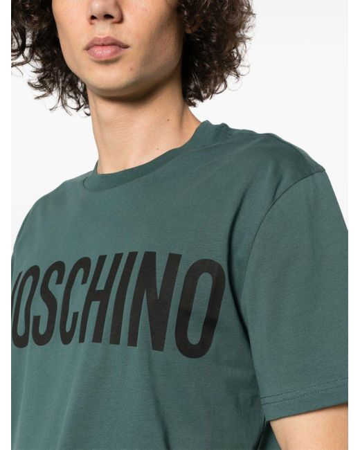 T-Shirt Con Stampa di Moschino in Green da Uomo