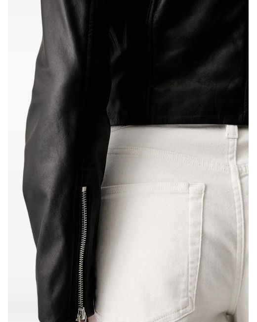 ARMANI EXCHANGE Black Zip-Fastening Leather Jacket