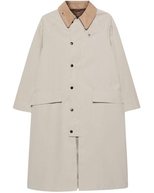Barbour Natural Burghley Showerproof Long Coat for men