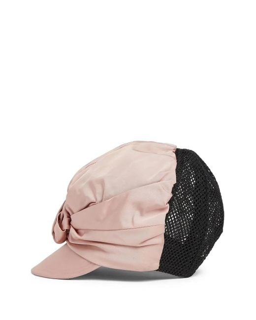 DSquared² Pink Knotted-Detail Mesh Cap