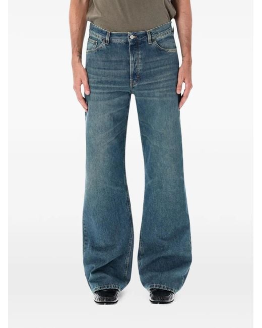 Jeanerica Blue Faded Wide-Leg Jeans for men