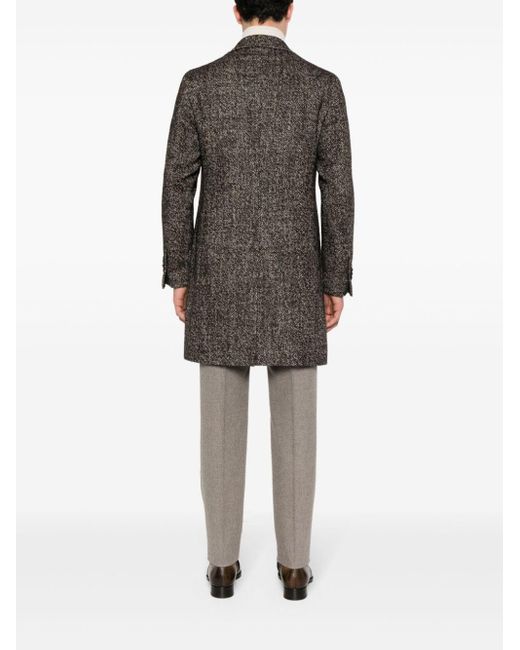 Manteau boutonné à motif chevrons Tagliatore pour homme en coloris Gray
