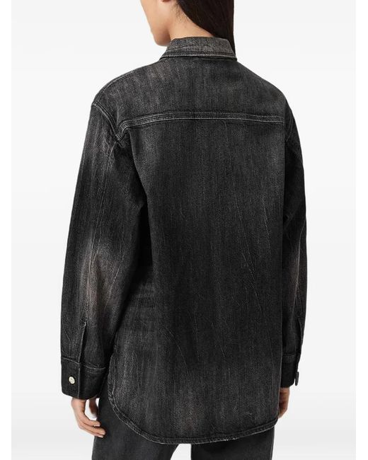 AllSaints Black Bryn Buttoned Pocket Shirt