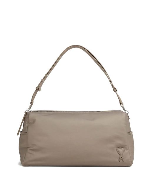 AMI Gray Marcel Logo-Detail Shoulder Bag for men