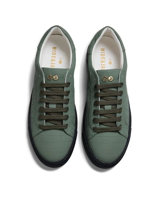HIDE & JACK Green Essence Leather Sneakers for men