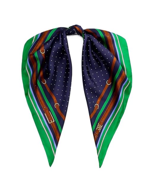 Ralph Lauren Blue Polka-Dot Scarf