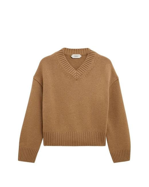Pringle of Scotland Natural V-Neck Cashmere Sweater