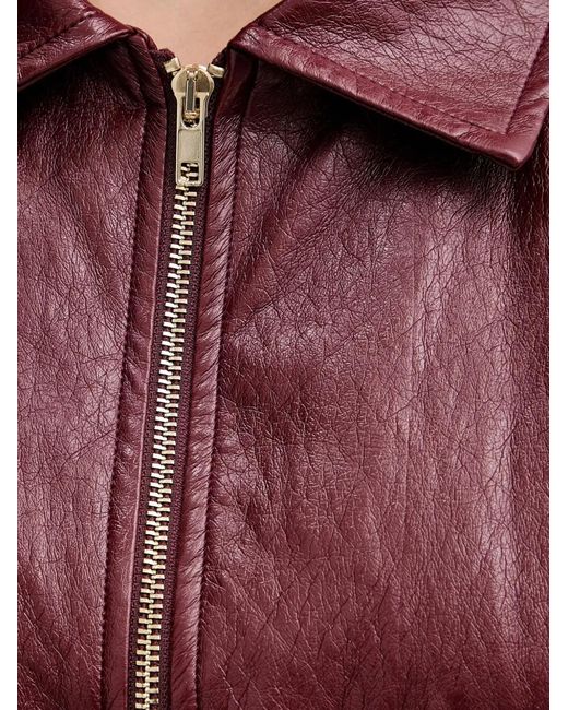 Haveone Red Belted Zip-Up Jacket