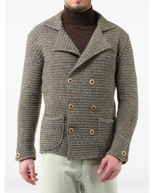 Al Duca D'aosta Green Double-Breasted Cardigan for men