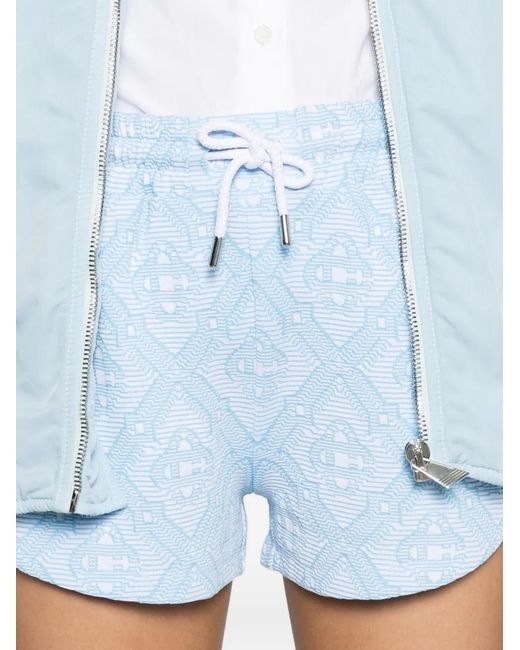 Casablanca Blue Drawstring Pattern Shorts