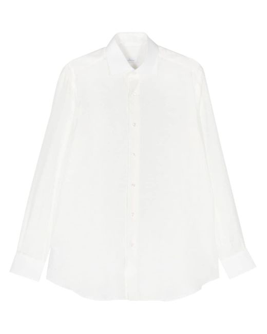 Brioni Reg William Linnen Overhemd in het White voor heren