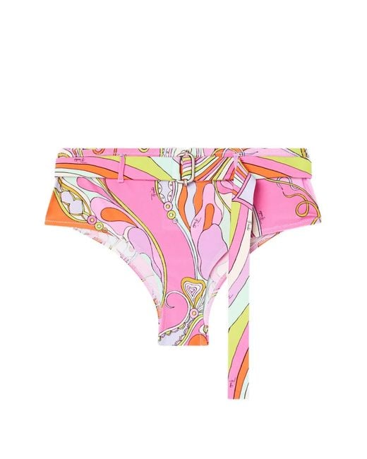 Emilio Pucci Pink Orchidee-Print Bikini Bottoms
