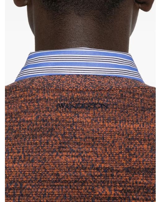 J.W. Anderson Brown Button-Front Speckled Cardigan for men