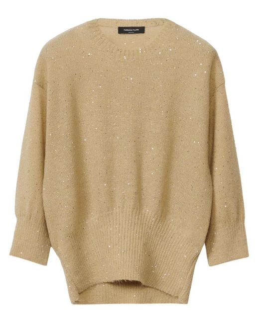Fabiana Filippi Natural Sequined Sweater