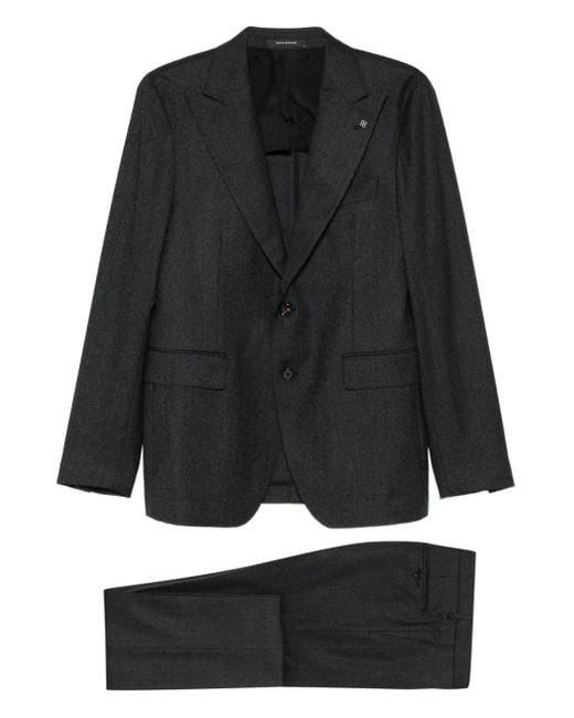 Tagliatore Black Herringbone Two-Piece Suit for men