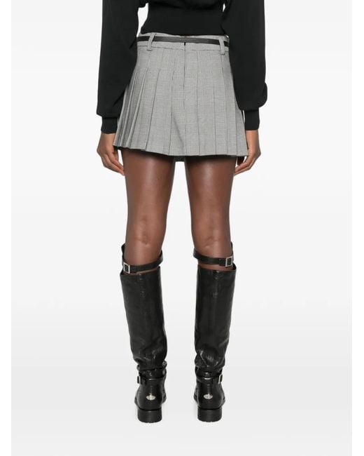 WRSTBHVR Gray Nuria Check Pleated Skirt