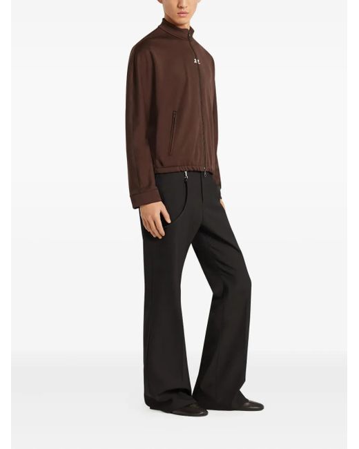 Courreges Brown Zip-Up Track Jacket for men