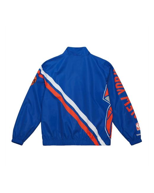 Mitchell & Ness Blue New York Knicks Warm-Up Jacket for men