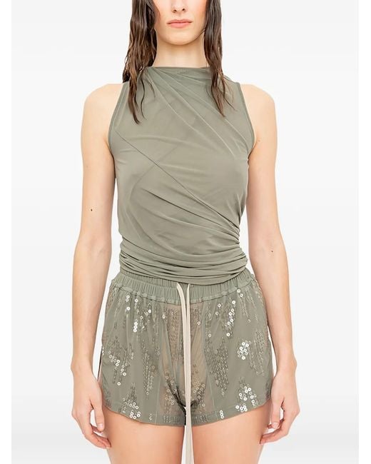 Rick Owens Green Luna Draped Sleeveless Top