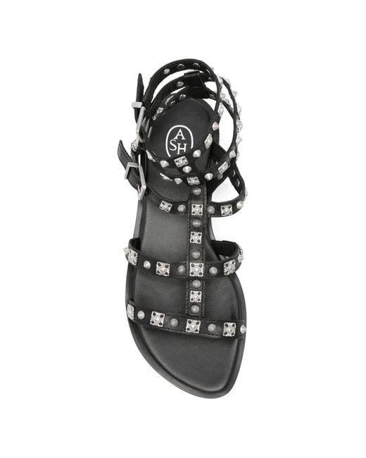 Ash White Parkour Stud-Embellished Leather Sandals