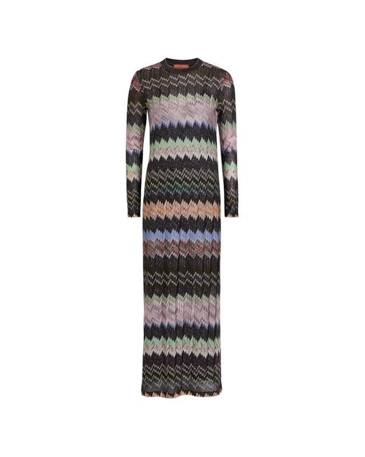 Missoni White Zigzag Knitted Midi Dress