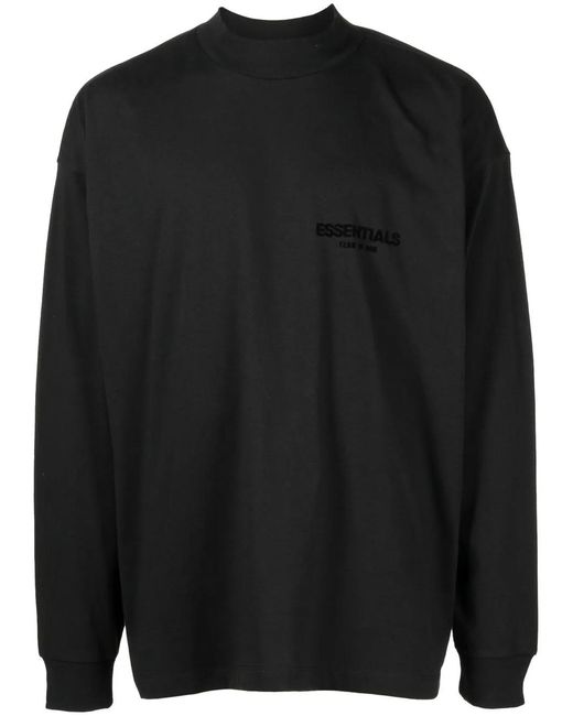 Fear Of God Black Logo-Print Long-Sleeve T-Shirt for men