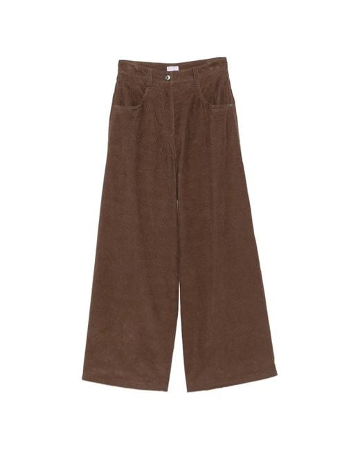 Brunello Cucinelli Brown Corduroy Wide-Leg Trousers