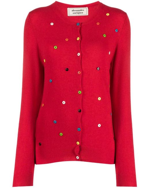 ALESSANDRO ENRIQUEZ Red Verzierter Cardigan