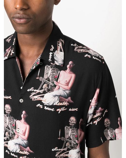 Endless Joy Black Wave After Wave Short-Sleeve Shirt for men
