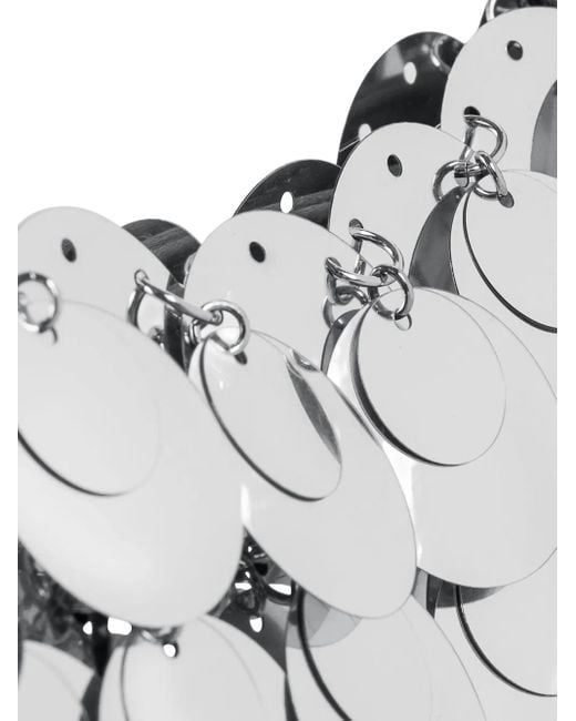 Rabanne White Sparkle Multi-Layered Chain Mini Bag
