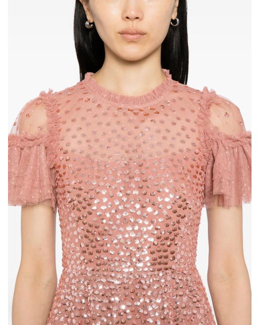 Needle & Thread Pink Kleid Mit Pailletten