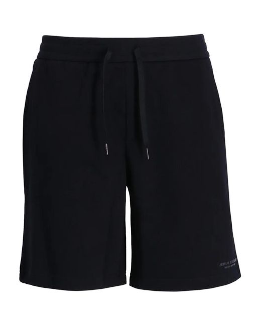 ARMANI EXCHANGE Black Short À Logo Imprimé for men