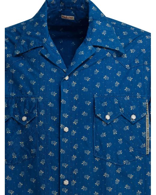 Kapital Overhemd Met Bloemenprint in het Blue voor heren