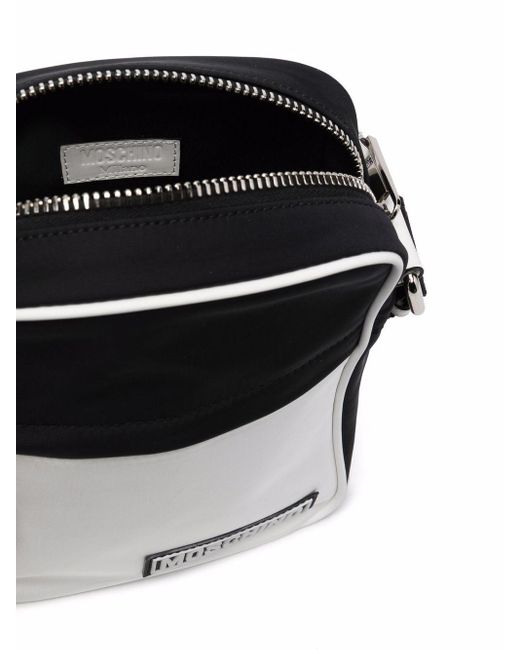 Bolso de Hombro/Bandolera Hombre | Moschino Bandolera Macro Label Negro |  Donni Reddington