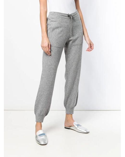 Barrie Gray Drawstring Cashmere Track Pants