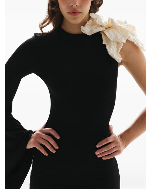 MANURI Black Dina Darling One-Shoulder Maxi Dress
