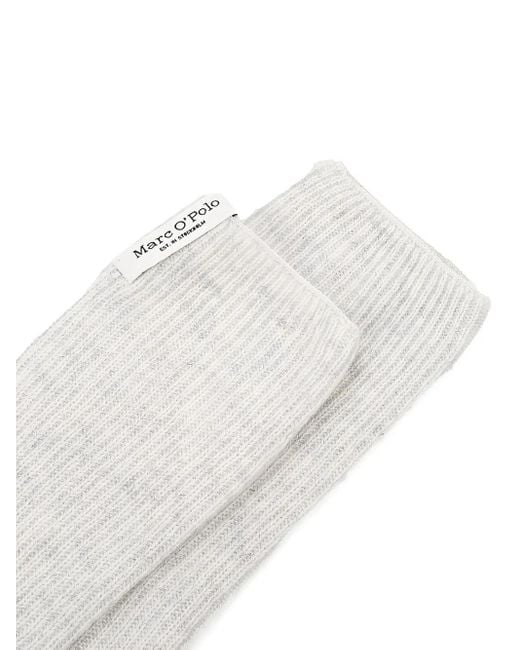 Marc O' Polo White Ribbed Gloves