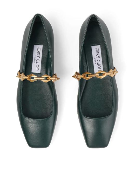 Ballerines Diamond Tilda En Cuir Jimmy Choo en coloris Green