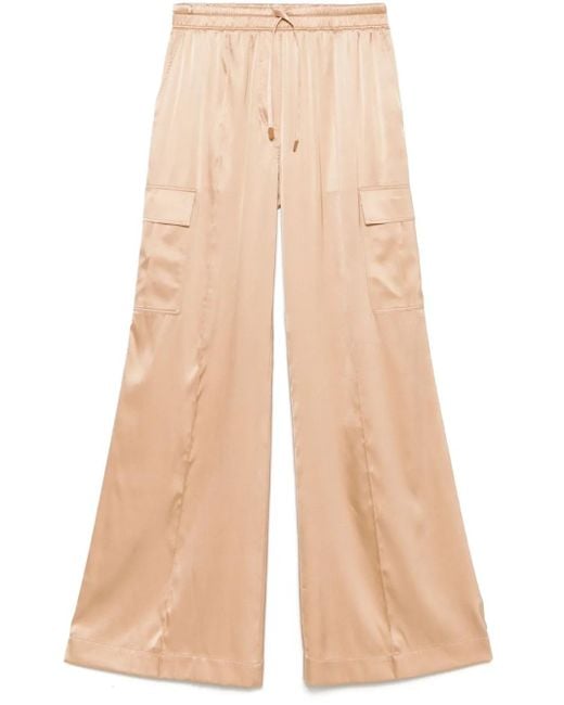 Tom Ford Natural Relaxed Fit Wide Leg Trousers With Cargo Pockets