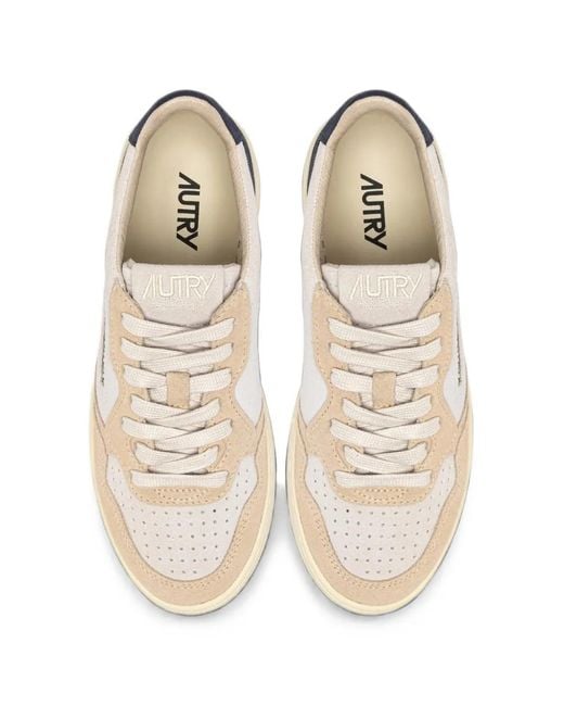 Autry White Medalist Perforated Panelled Sneakers for men