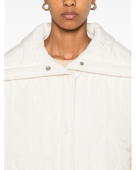 Marc O' Polo White Quilted-Pattern Coat