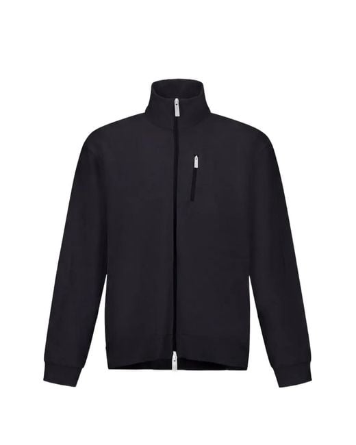 Laminar Blue High-Neck Zip-Up Sweatshirt for men