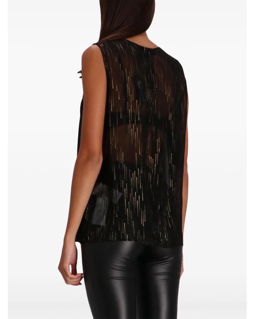 ARMANI EXCHANGE メタリック トップ Black