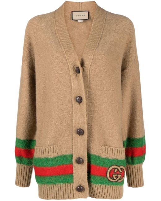 Gucci Natural Cardigan mit GG-Muster