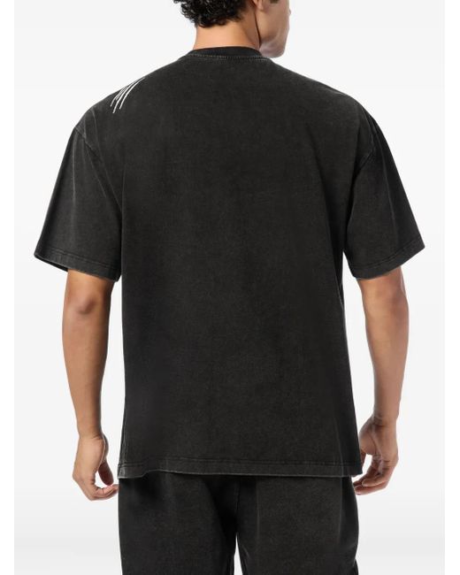Philipp Plein Black Logo-Plaque T-Shirt for men