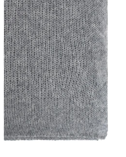 Lisa Yang Gray Ribbed Scarf