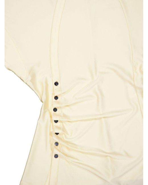 Rabanne Yellow Drapierte Bluse mit rundem Ausschnitt